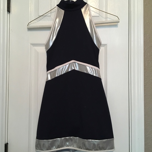 silver spandex dress